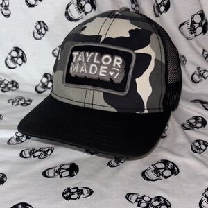 TaylorMade Black and Gray Camo Hat